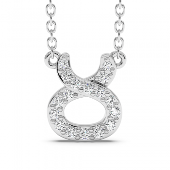 0.11 ct diamond pendant Taurus sign Taurus