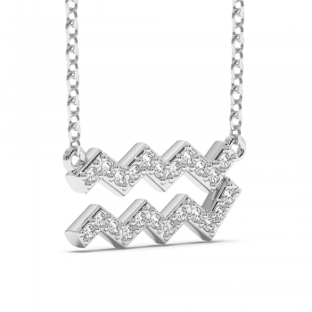 0.11 ct diamond pendant Aquarius sign