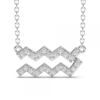 0.11 ct diamond pendant Aquarius sign