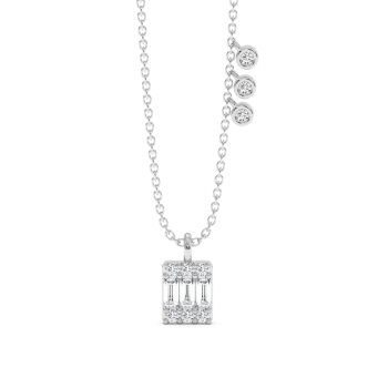 Pendant with 0.12 ct Baget Diamonds and 0.11 ct Round Diamonds