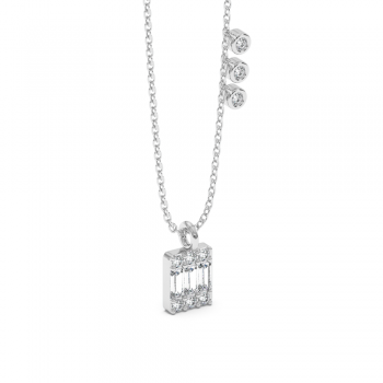 Pendant with 0.12 ct Baget Diamonds and 0.11 ct Round Diamonds