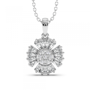 Pendant with Baget Diamonds of 0.32 ct and Round Diamonds of 0.07 ct