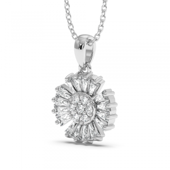 Pendant with Baget Diamonds of 0.32 ct and Round Diamonds of 0.07 ct