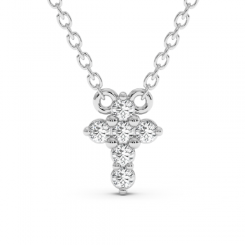 Cross pendant with 0.12 ct diamonds
