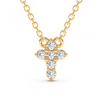 Cross pendant with 0.12 ct diamonds
