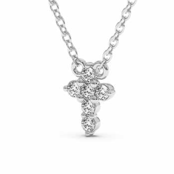 Cross pendant with 0.12 ct diamonds