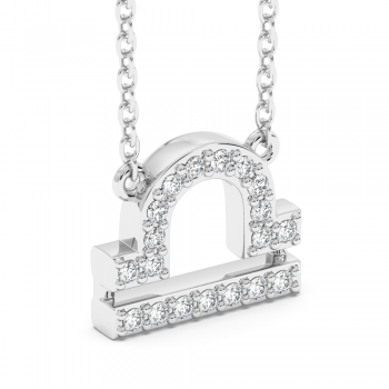 0.12 ct diamond pendant Lib Libra sign