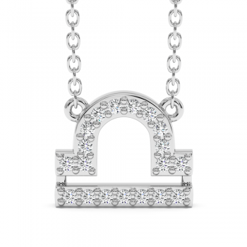 0.12 ct diamond pendant Lib Libra sign