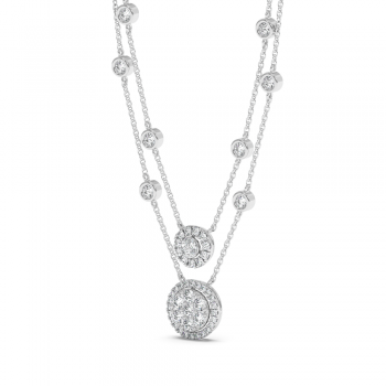 Pendant with 0.09ct Marquise Diamonds and 1.58ct Round Diamonds