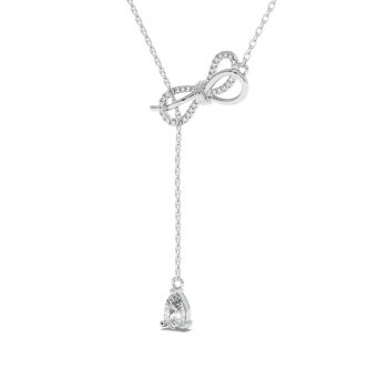 0.13ct Round Diamond and 0.5ct Pear Cut Diamond Pendant