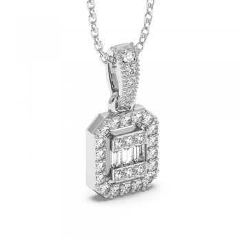 Pendant with round diamonds of 0.34 ct and baguette diamonds of 0.26 ct