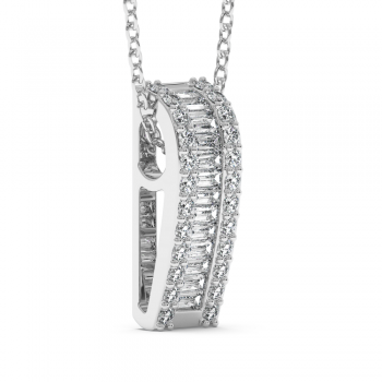 Pendant with round diamonds of 0.40 ct and baguette diamonds of 0.23 ct