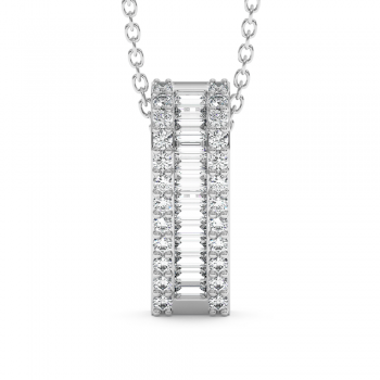 Pendant with round diamonds of 0.40 ct and baguette diamonds of 0.23 ct