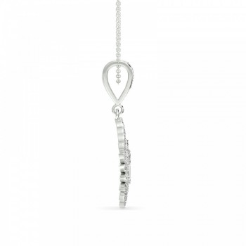 Pendant with round diamonds of 0.45 ct and baguette diamonds of 0.06 ct