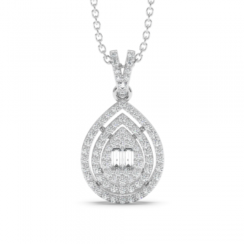 Pendant with round diamonds of 0.46 ct and baget diamonds of 0.06 ct