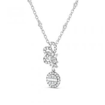 Pendant with round diamonds of 0.36 ct and baguette diamonds of 0.18 ct