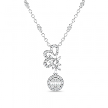 Pendant with round diamonds of 0.36 ct and baguette diamonds of 0.18 ct