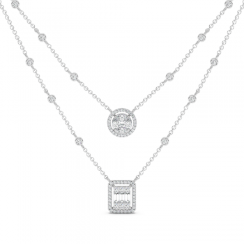 Pendant with 0.65ct Round Diamonds, 0.11ct Princess Cut Diamonds, 0.18ct Baget Diamonds and 0.36ct Marquise Cut Diamonds
