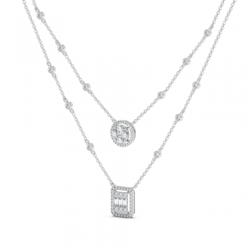 Pendant with 0.65ct Round Diamonds, 0.11ct Princess Cut Diamonds, 0.18ct Baget Diamonds and 0.36ct Marquise Cut Diamonds