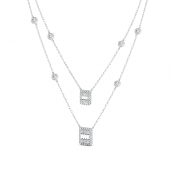 Pendant with 0.75ct Round Diamonds and 0.42ct Baget Cut Diamonds