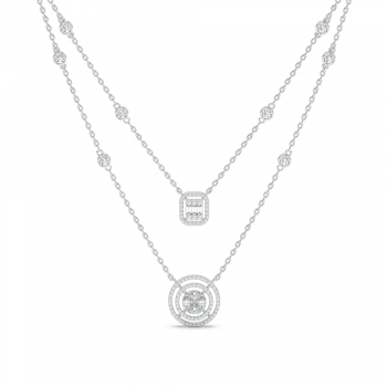 Pendant with 1.7ct Round Diamonds, 0.28ct Marquise Cut Diamonds, 0.23ct Baget Diamonds and 0.07ct Princess Cut Diamonds