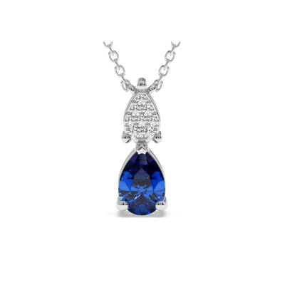 Pendant with 0.51 ct Sapphire and side diamonds of 0.04 ct