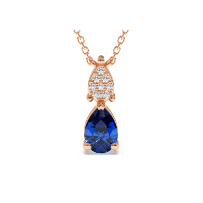 Pendant with 0.51 ct Sapphire and side diamonds of 0.04 ct