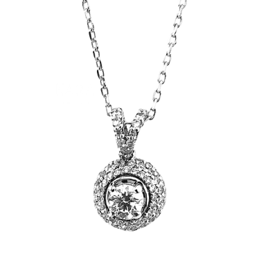 Pendant with a central diamond of 0.25 ct and side diamonds of 0.36 ct