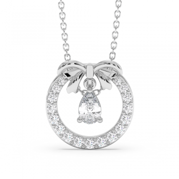 Pendant with a 0.25ct Pear Cut Diamond and 0.25ct Round Diamonds