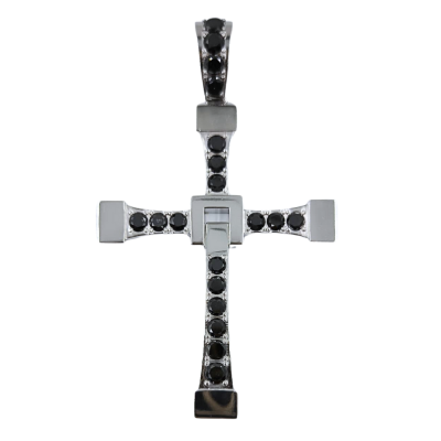 Diesel Cross pendant with 8.01 ct black diamonds