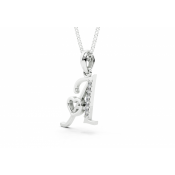 Initial A Pendant with Diamonds 0.03ct