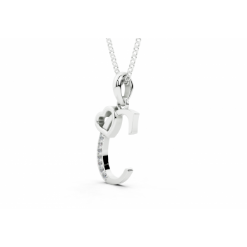 Initial C Pendant with Diamonds 0.03ct