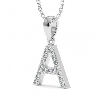 Initial pendant with 0.08 ct diamonds