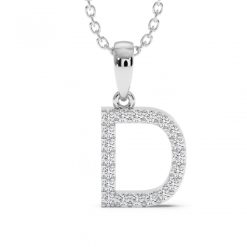 Initial pendant with 0.08 ct diamonds