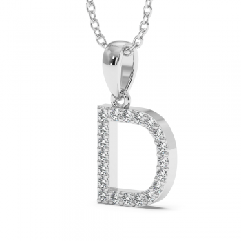 Initial pendant with 0.08 ct diamonds