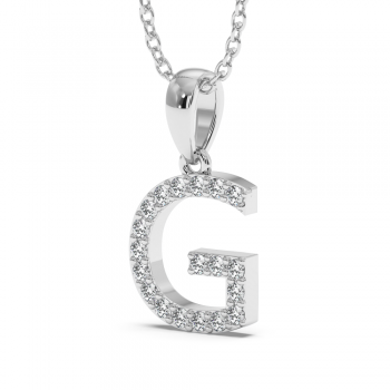 Initial pendant with 0.08 ct diamonds