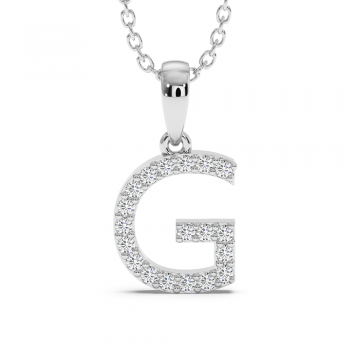 Initial pendant with 0.08 ct diamonds