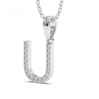 Initial pendant with diamonds of 0.10