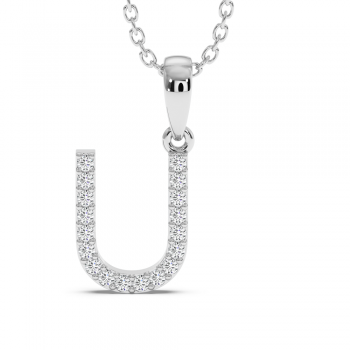 Initial pendant with diamonds of 0.10