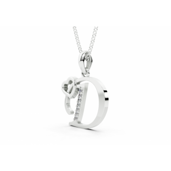 Initial D Pendant with Diamonds 0.03ct