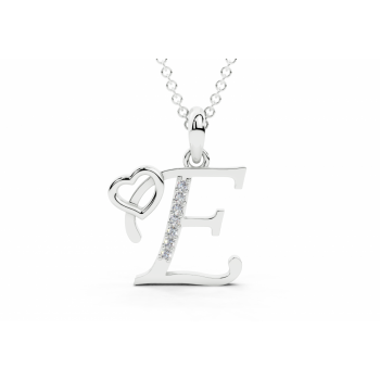 Initial E Pendant with Diamonds 0.03ct