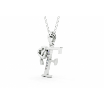Initial F Pendant with Diamonds 0.03ct