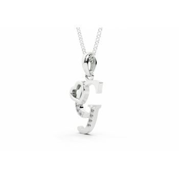 Initial G Pendant with Diamonds 0.03ct