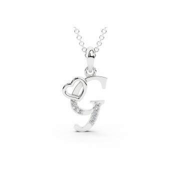 Initial G Pendant with Diamonds 0.03ct