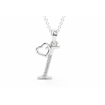 Initial I Pendant with Diamonds 0.03ct