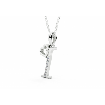 Initial I Pendant with Diamonds 0.03ct