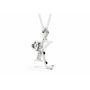 Initial K Pendant with Diamonds 0.03ct