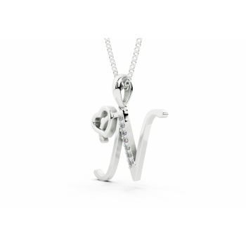 Initial N Pendant with Diamonds 0.03ct
