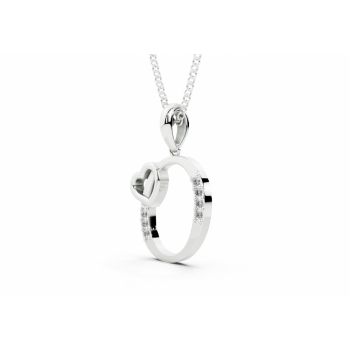 Initial O Pendant with Diamonds 0.03ct