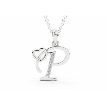 Initial P Pendant with Diamonds 0.03ct